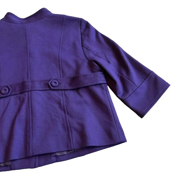 Sandro Petite Purple Blazer Jacket Button-Down Casual Size Medium Petite Women's - Picture 7 of 10